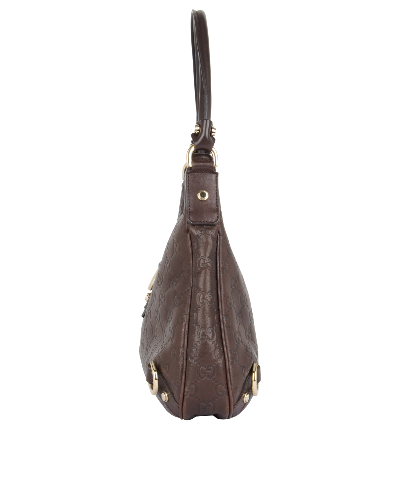 Guccissima Abbey D-Ring Hobo, &pound;450, Handbags, Brown, Leather, Side view